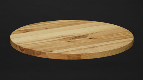 Masivní jasanová stolová deska – kulatá - Rovná hrana 4 cm - Stolařství Mikel
